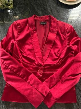 Vintage bebe Red Satin Blazer